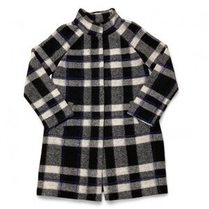 Max Studio Wool Blend Plaid Coat Women’s Medium Classic Preppy Academia Winter